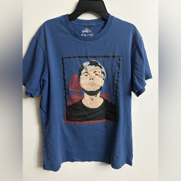 Uniqlo Other - SPRZ NY Uniqlo X Andy Warhol portrait graphic blue short sleeve tee size medium